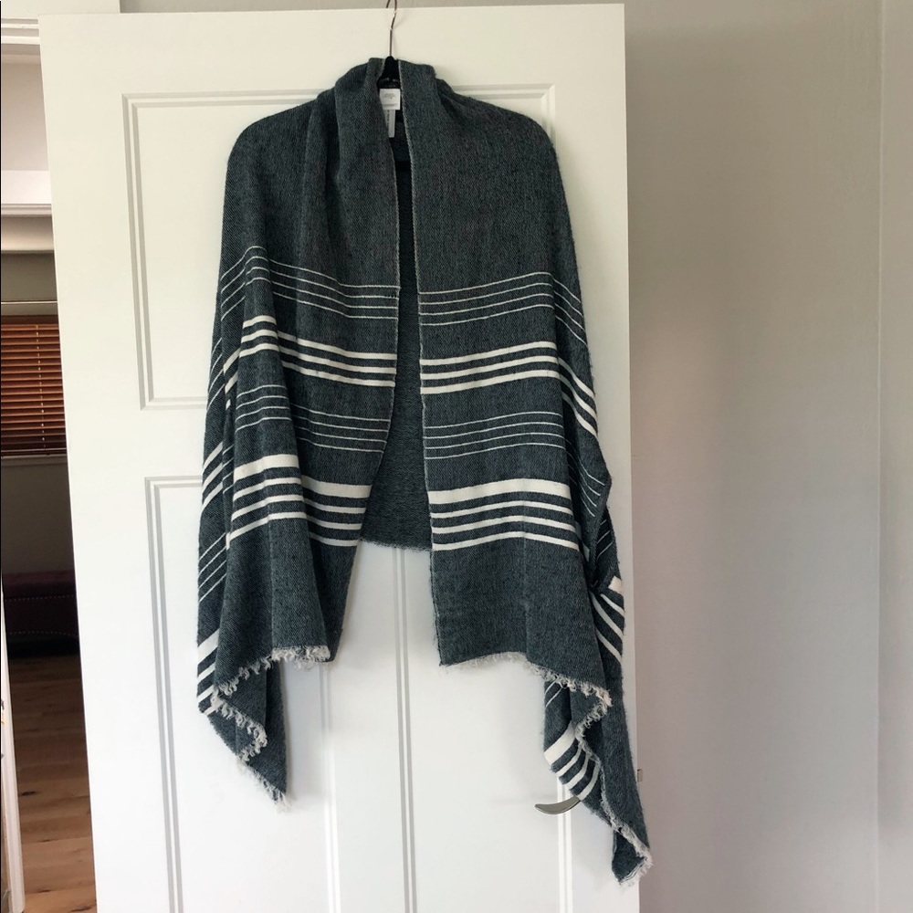 JCrew Shawl, Navy & White stripe